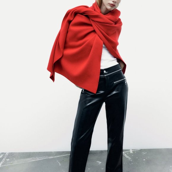 Nwt Zara Faux leather zippered pants/ Zara black evening pants - Picture 7 of 7